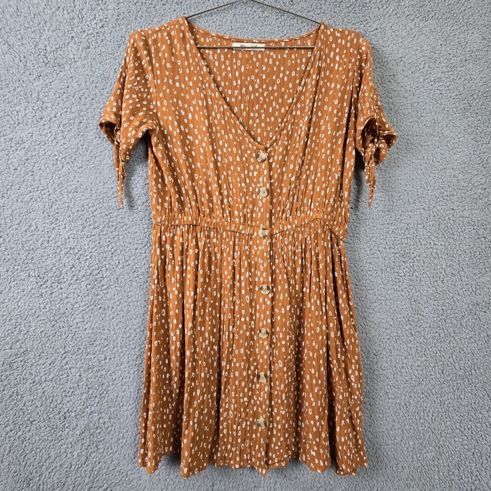 Rip Curl Womens Safari Sundress Dress Floral Midi Size M Honey Yellow Beach